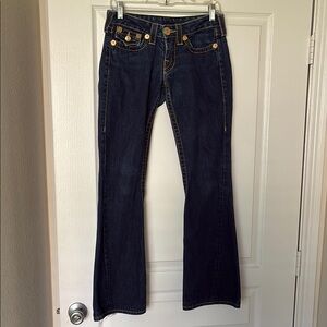 True Religion Blue Flare Wide Leg Denim